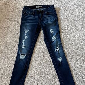 KanCan Dark Blue Distressed Skinny Jeans